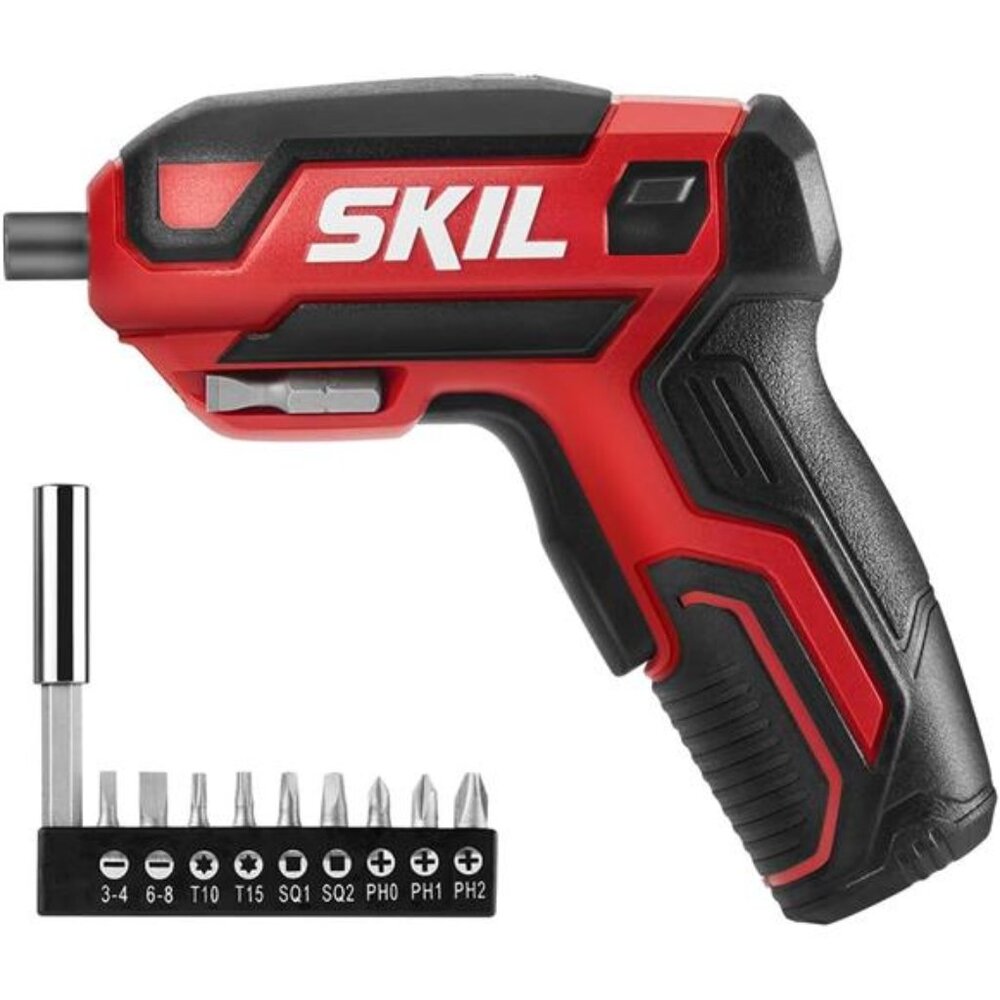 Rechargeable 4V CordlessScrewdriver Includes 9pcs Bit,1pc Bit Holder,USBCharging